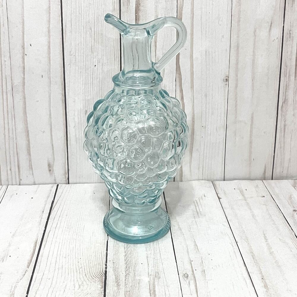 Vintage Vetreria Etrusca Blue Clear Glass Cruet W/O Stopper